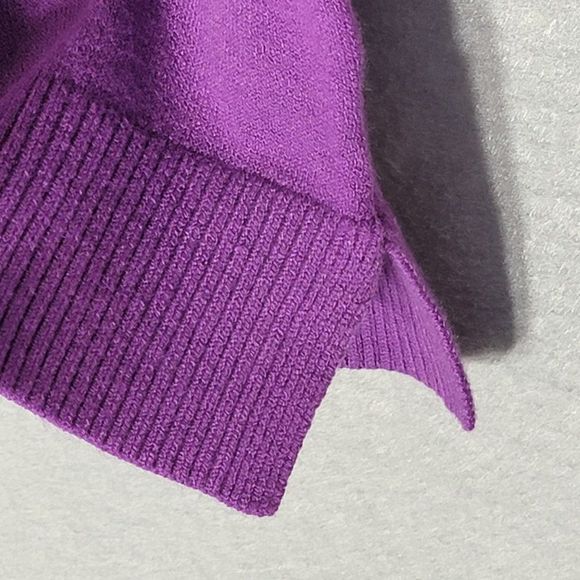 J Jill Sweater Womens M Purple Vneck Knit Pullover Fairy Colorful Mature Warm - Picture 5 of 10